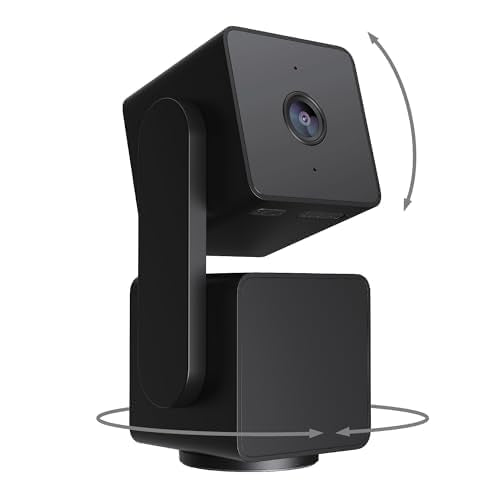 WYZE Cam Pan v3 Indoor/Outdoor IP65 1080P 360° Pan/Tilt/Zoom Wi-Fi Smart Home Security Camera with Motion Tracking for Baby & Pet Color Night Vision Works with Alexa & Google Assistant Black